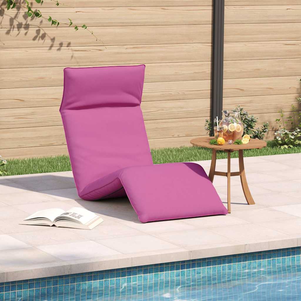 Espreguiçadeira dobrável 175x54x8,5 cm tecido oxford rosa