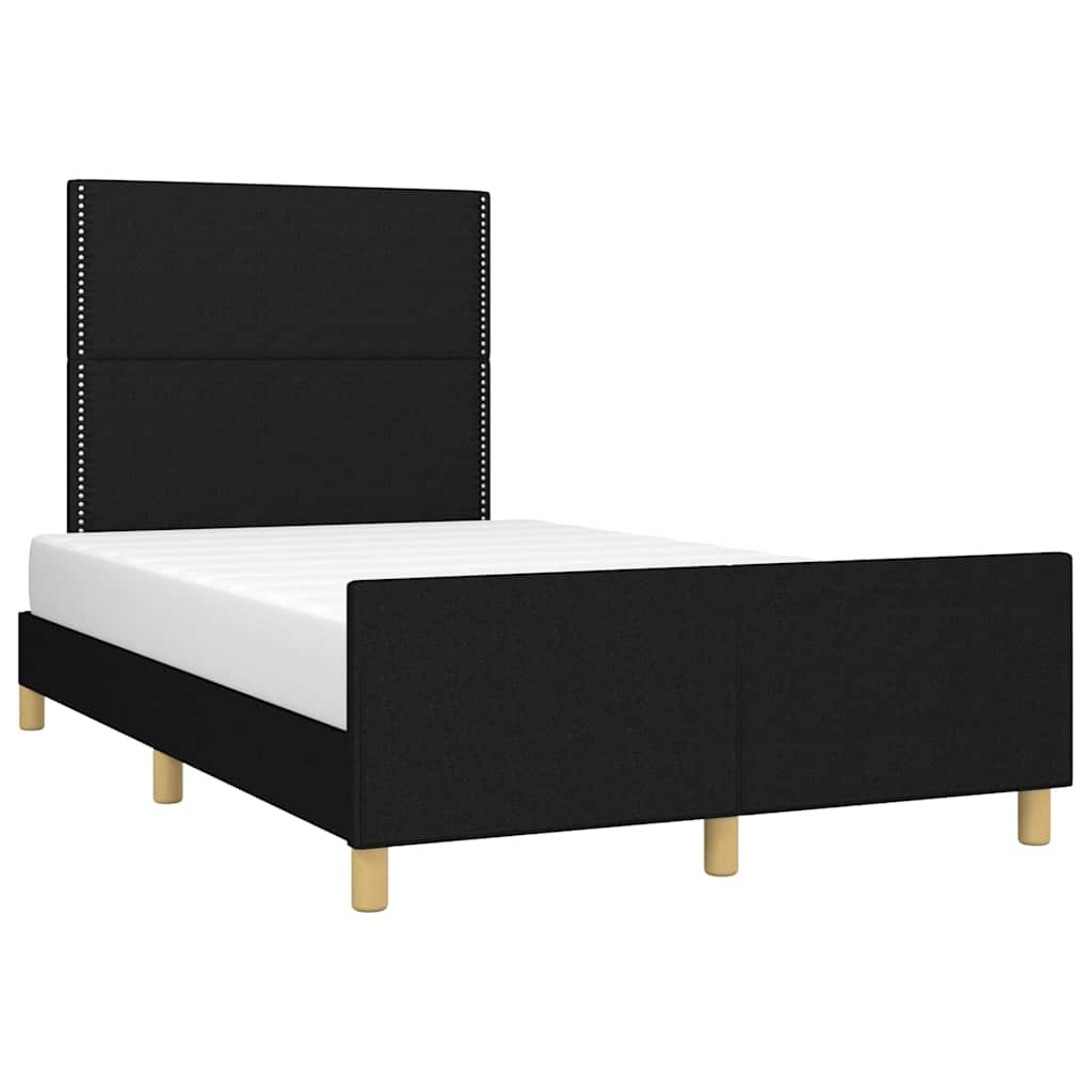 Estrutura de cama sem colchão 120x200 cm tecido preto