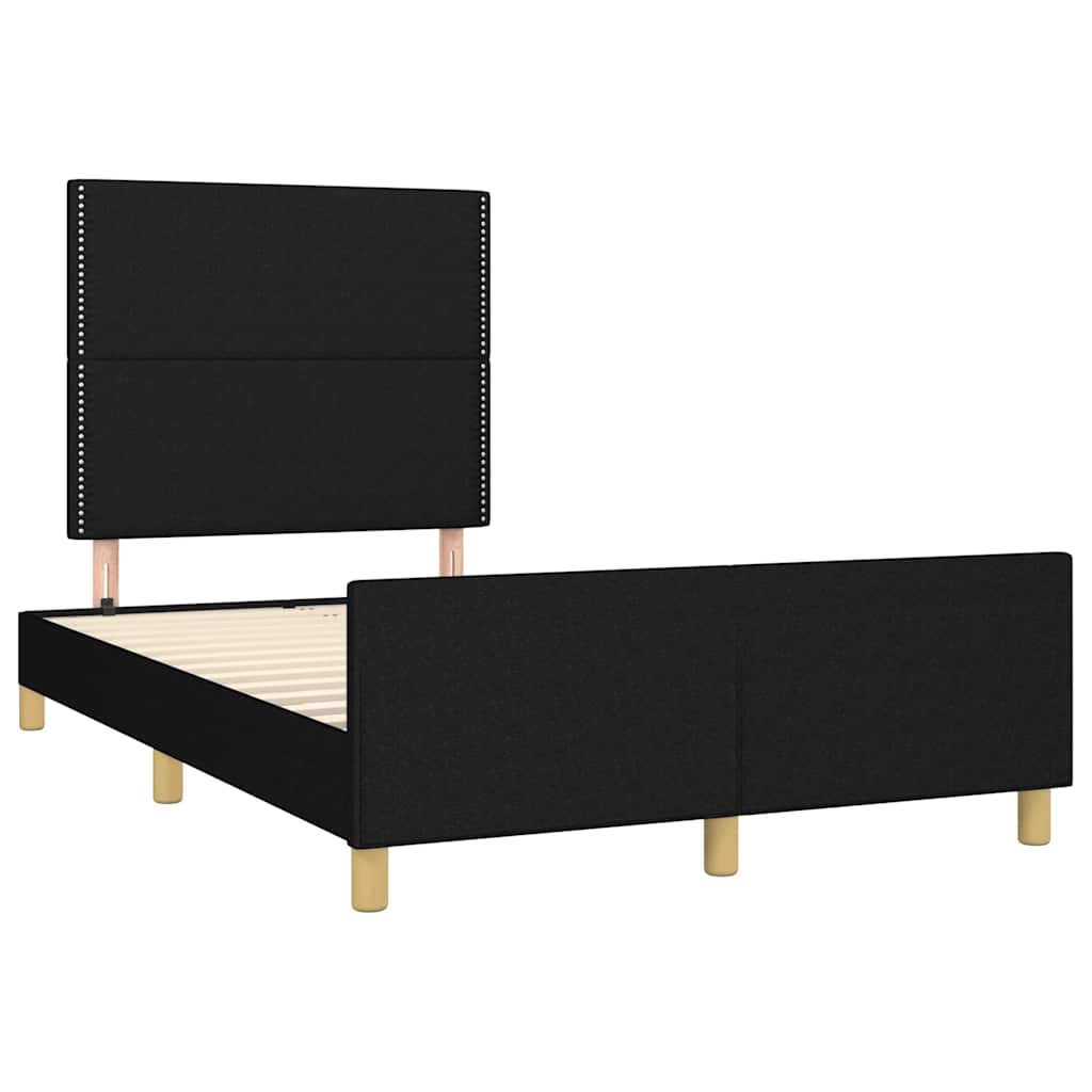Estrutura de cama sem colchão 120x200 cm tecido preto