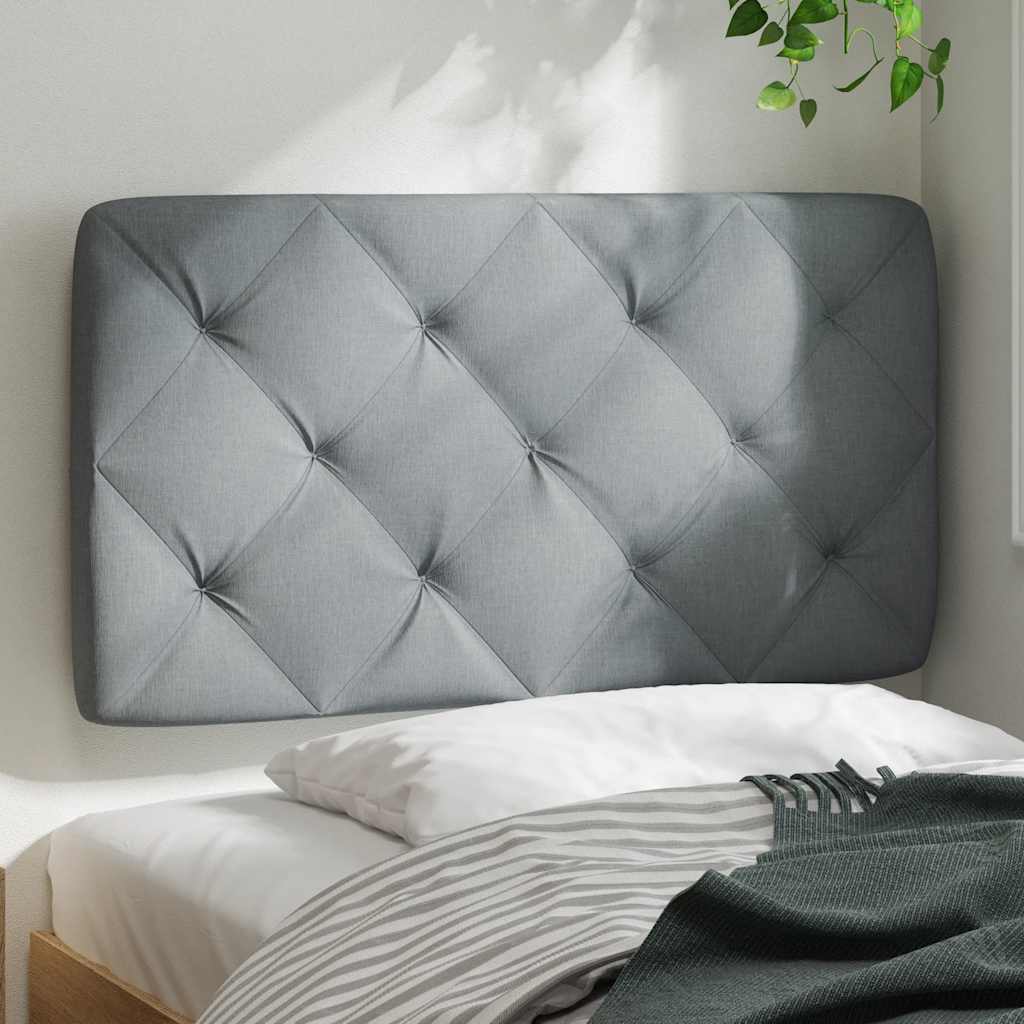 Almofadão de cabeceira 90 cm tecido cinzento-claro