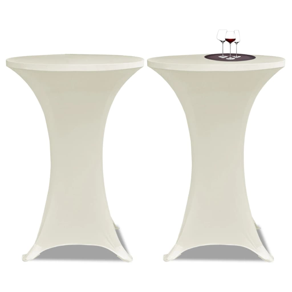 Toalha de mesa elástica ø70, creme / 2 peças