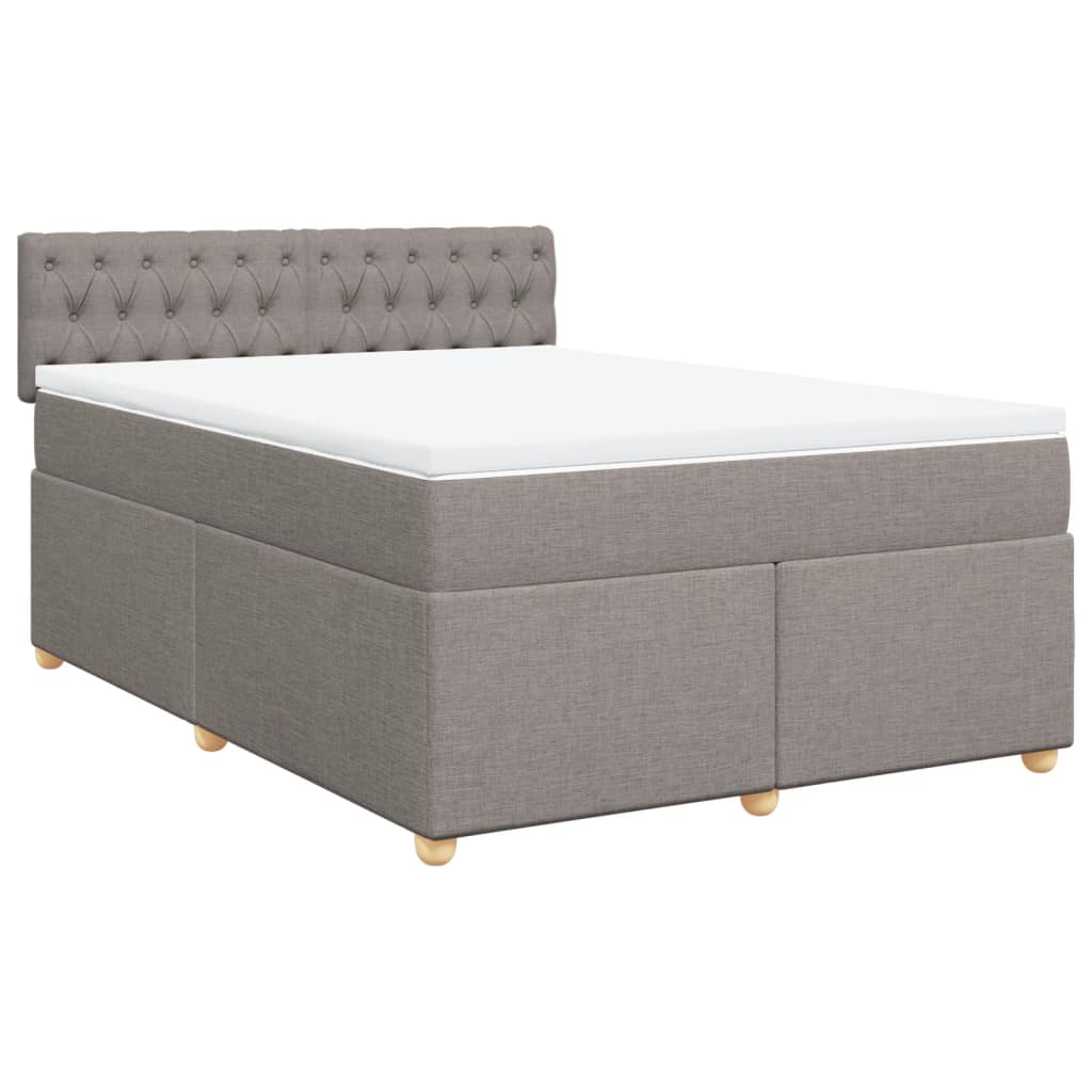 Cama com molas/colchão 140x190 cm tecido castanho-acinzentado