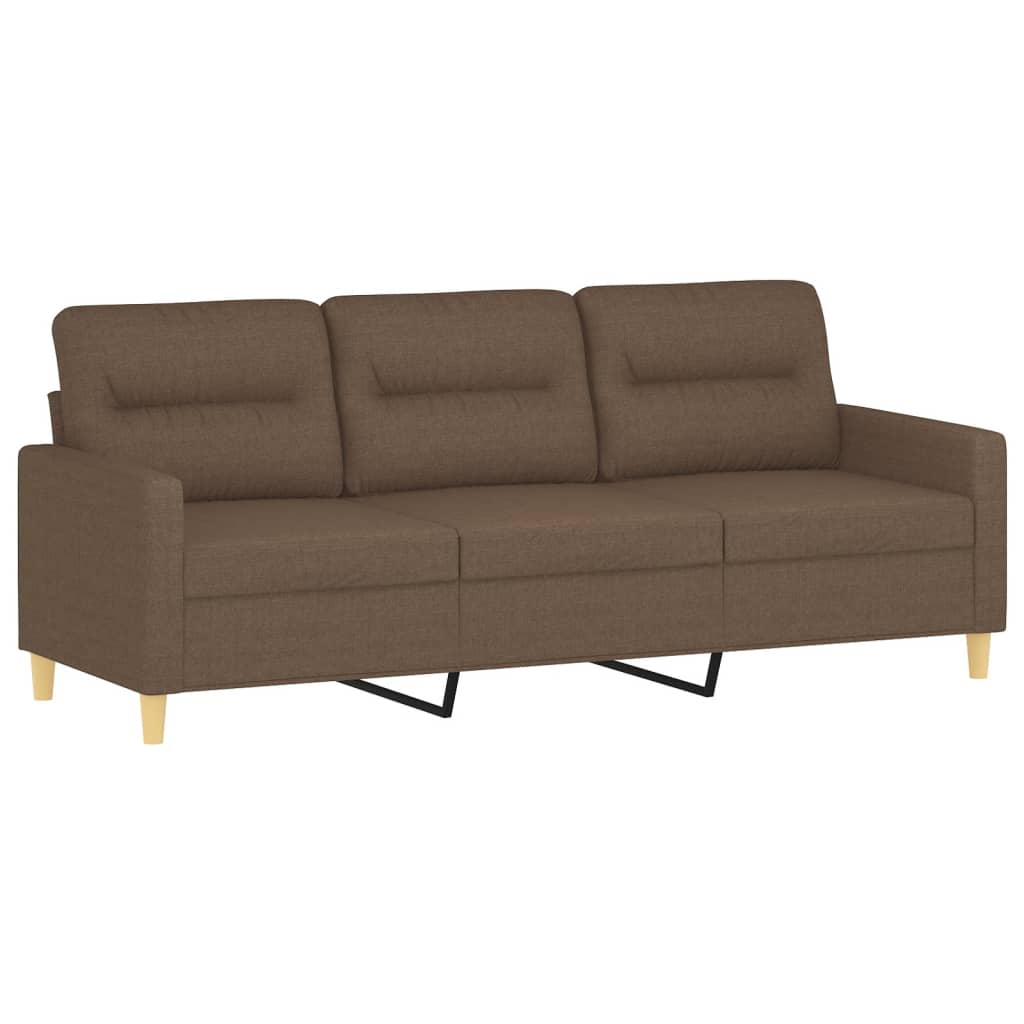 2 Pcs conjunto de sofás com almofadões tecido castanho