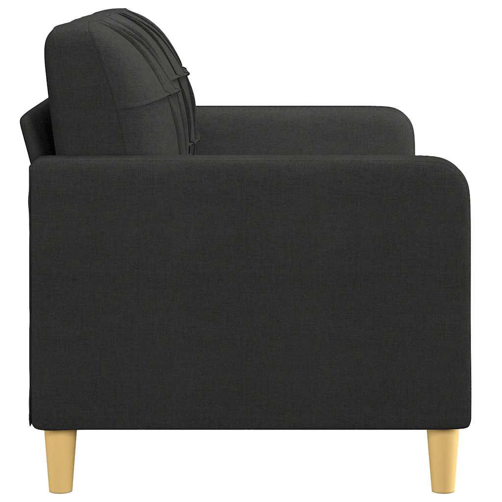 Sofá de 2 lugares tecido 140 cm preto