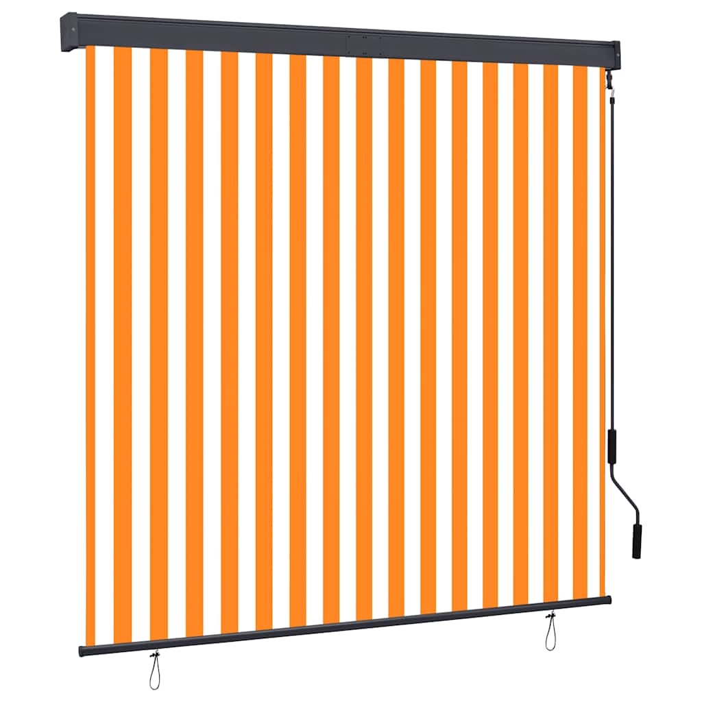 Estore de rolo para exterior 160x250 cm branco e laranja