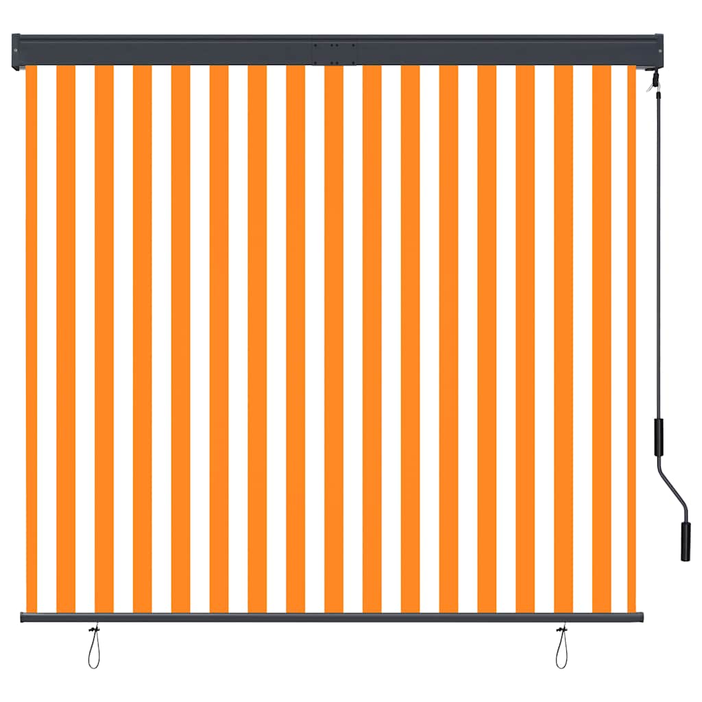 Estore de rolo para exterior 160x250 cm branco e laranja