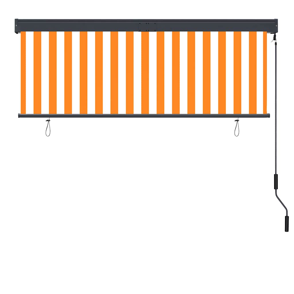 Estore de rolo para exterior 160x250 cm branco e laranja