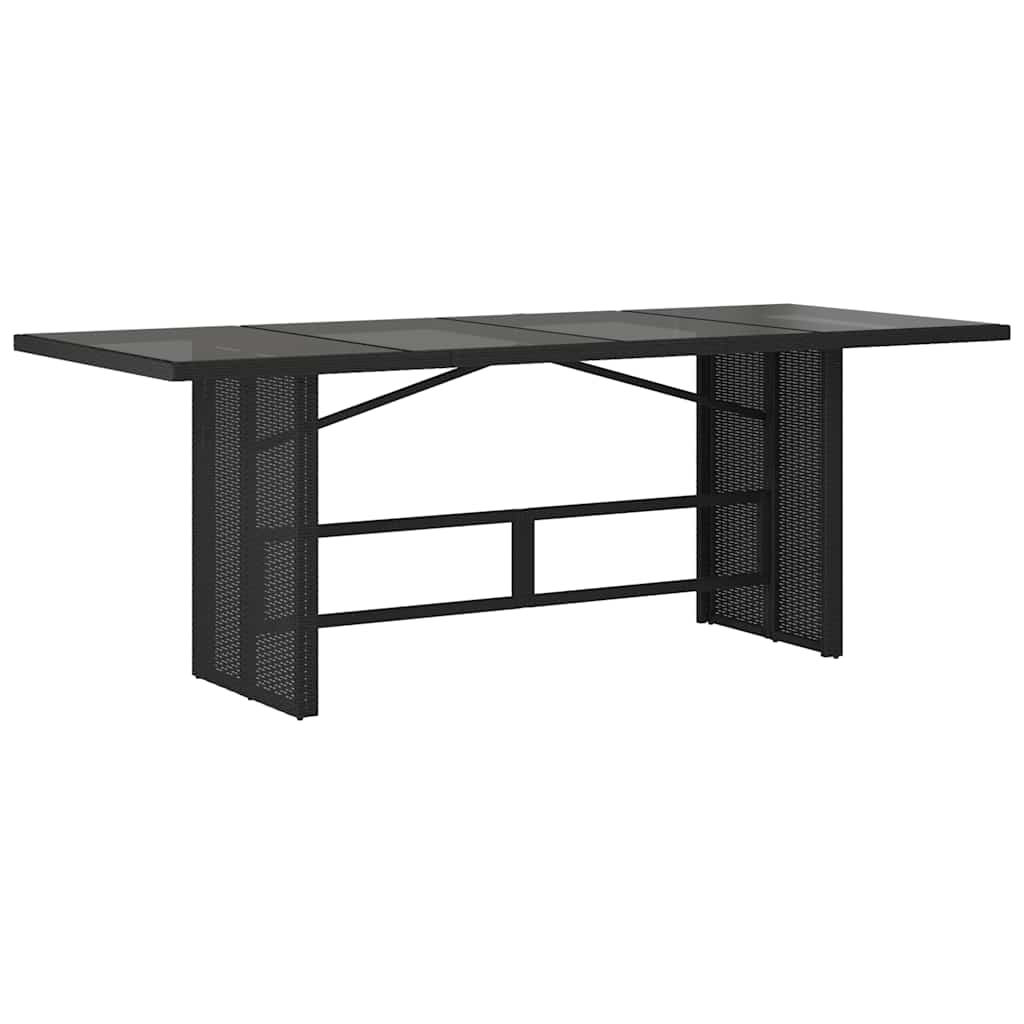 7 Pcs conjunto de bistrô p/ jardim c/ almofadões vime PE preto