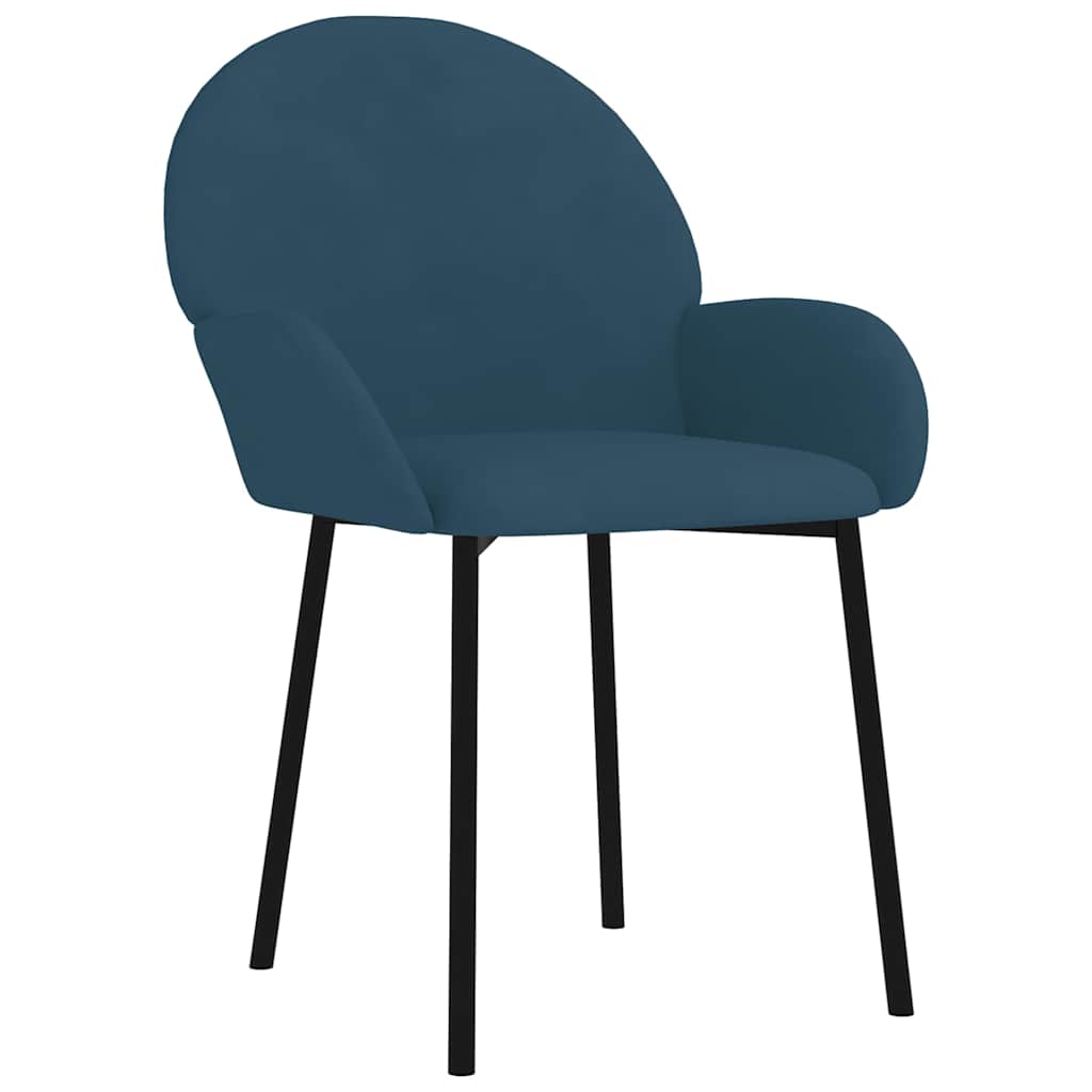 Cadeiras de jantar 2 pcs veludo azul