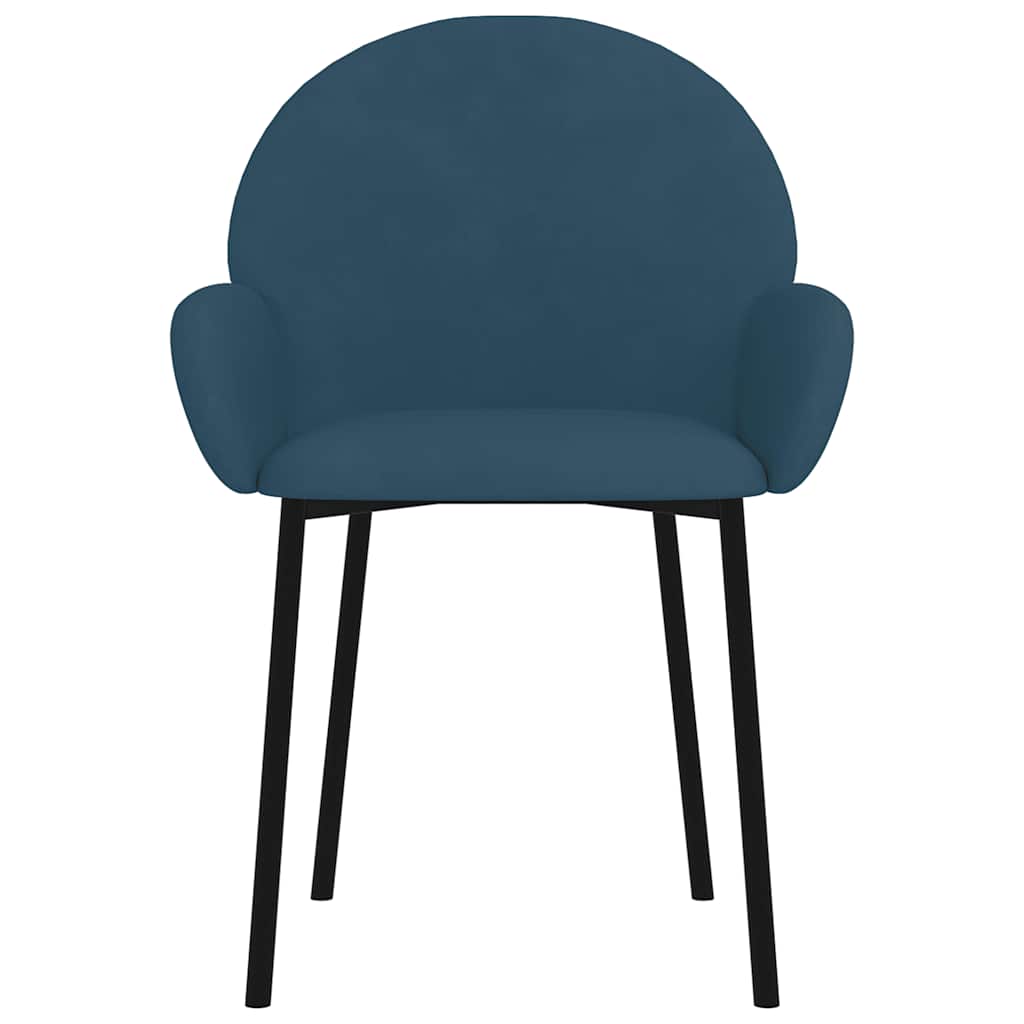 Cadeiras de jantar 2 pcs veludo azul