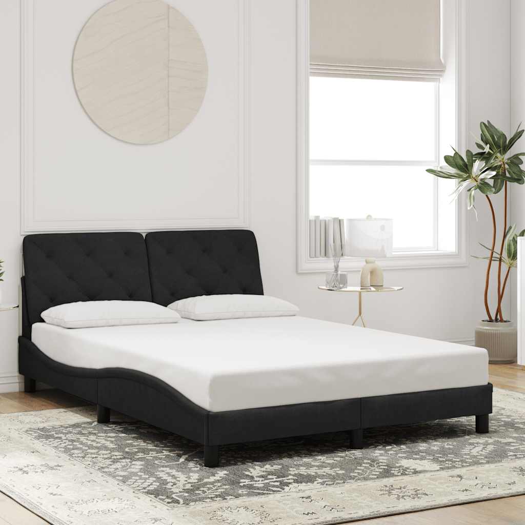 Estrutura de cama sem colchão 120x200 cm veludo preto