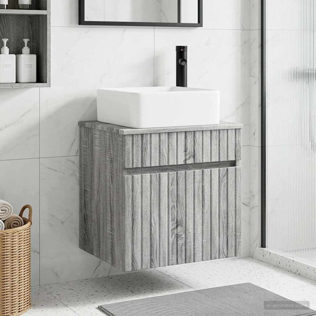 Vanidade de pia de parede sonoma cinzento 49 x 41 x 63 cm