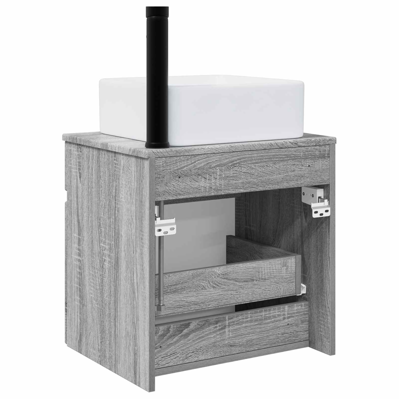 Vanidade de pia de parede sonoma cinzento 49 x 41 x 63 cm