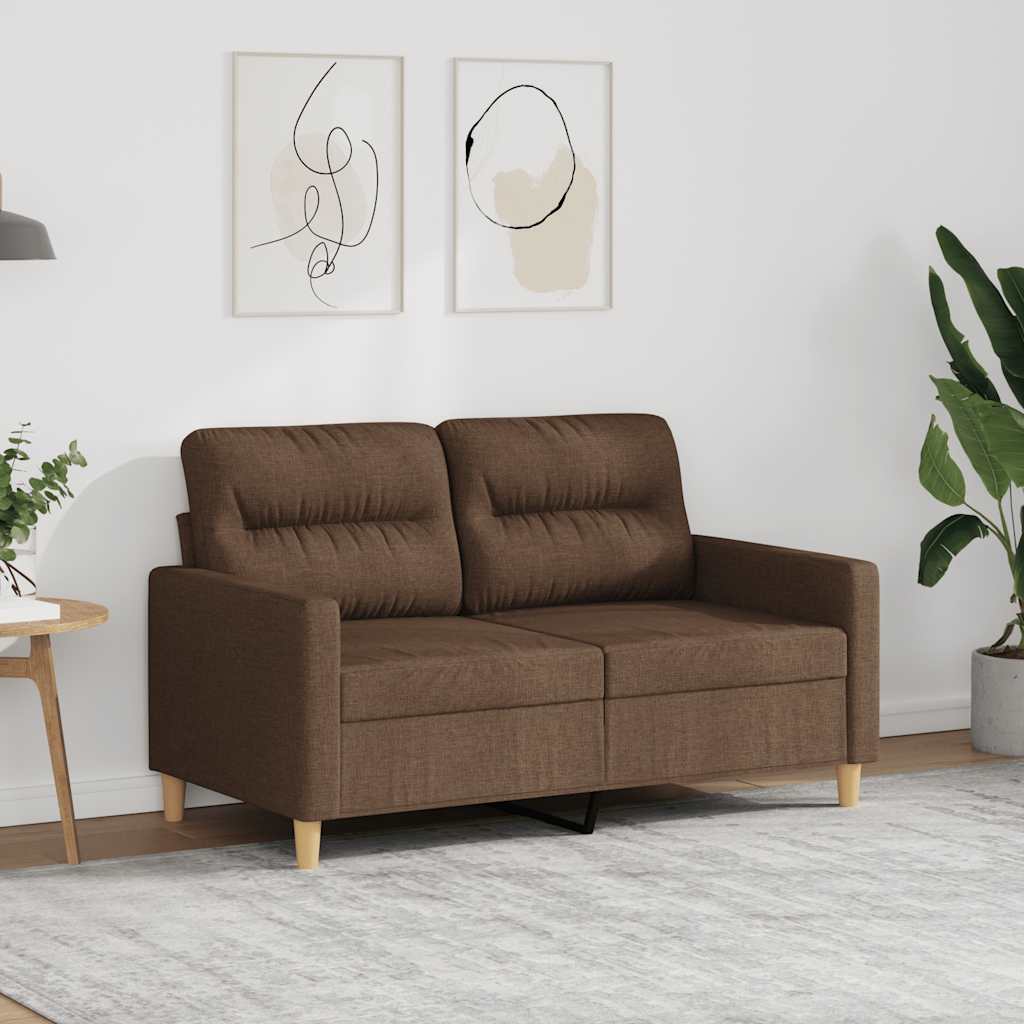 Sofá de 2 lugares tecido 120 cm castanho