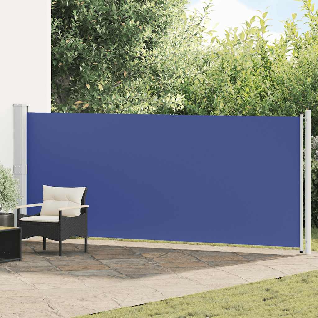 Toldo lateral retrátil para pátio 600x160 cm azul