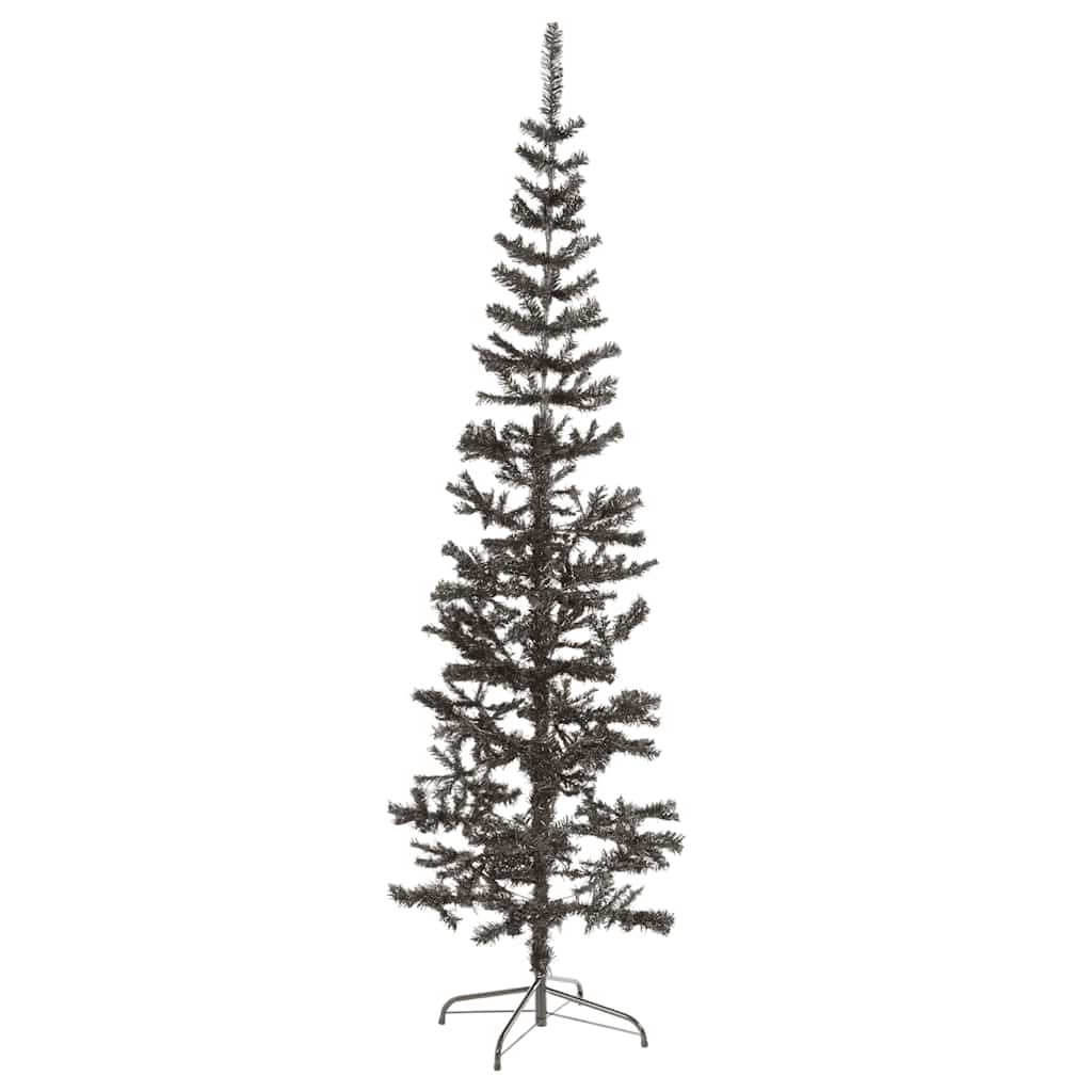 Árvore de natal fina 210 cm preto