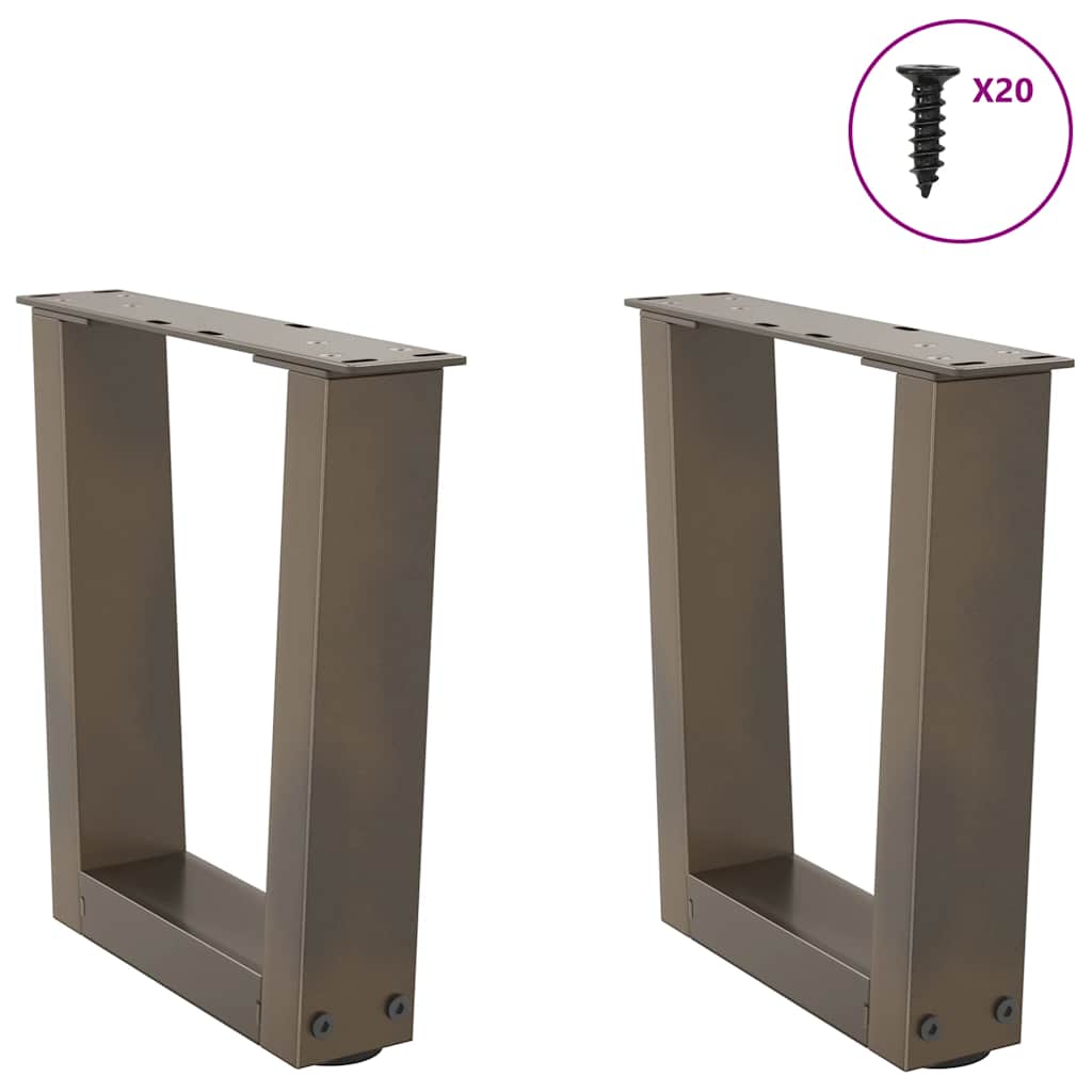 Pés para mesa de centro em formato de v, 2 peças, aço natural, 40x(30-31,3) cm, aço