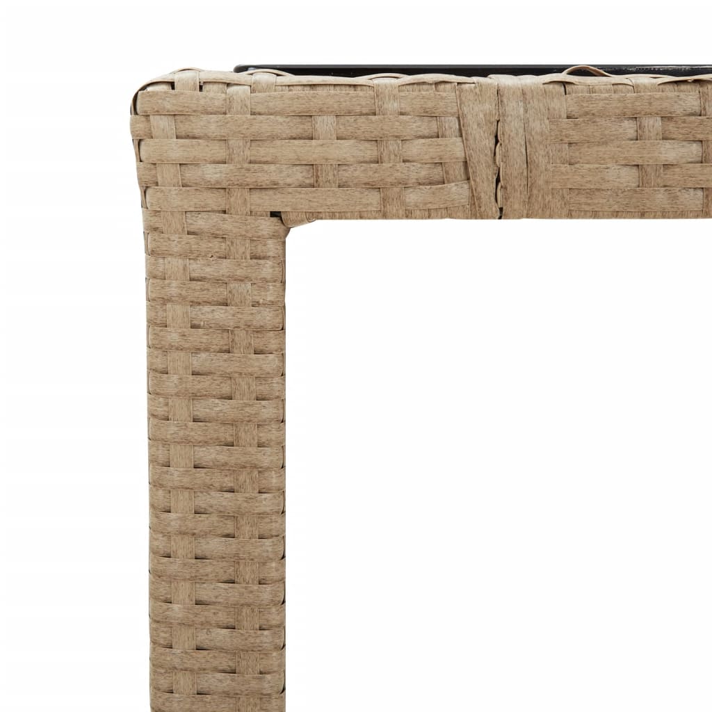 5 Pcs conjunto de jantar p/ jardim com almofadões vime PE bege