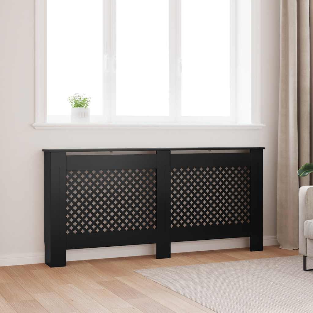 Cobertura de radiador 172x19x81,5 cm MDF preto