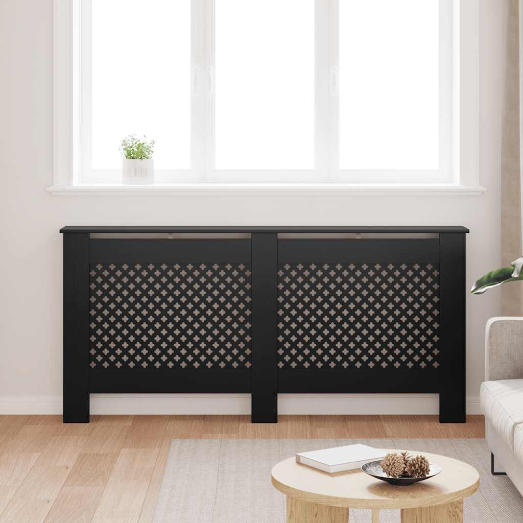 Cobertura de radiador 172x19x81,5 cm MDF preto