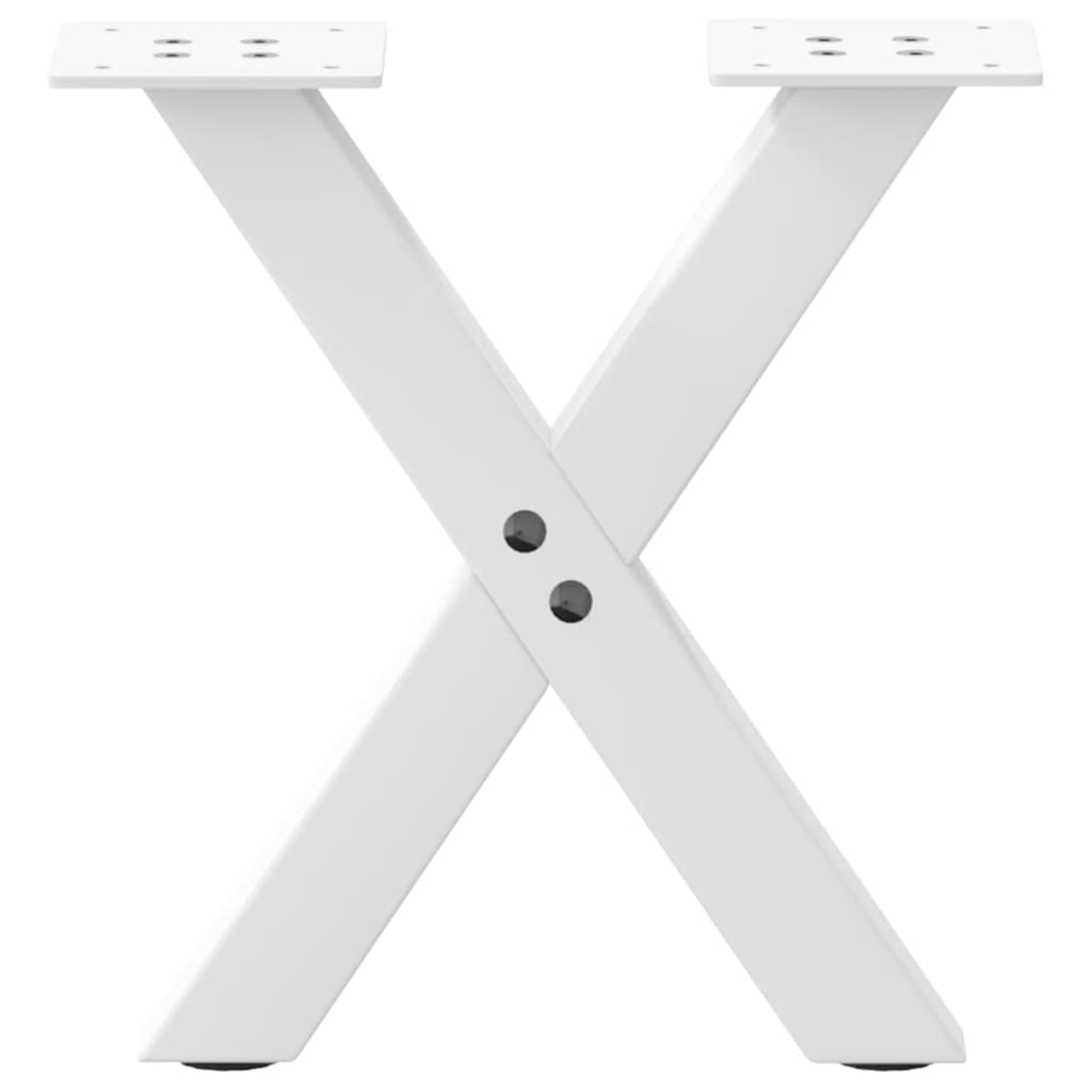 Pés para mesa de centro em formato de x, 2 peças, branco, 30x(30-31) cm, aço