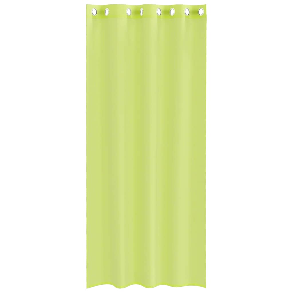 Cortinas de voile com ilhós 2 pcs verde-maçã 140x225 cm