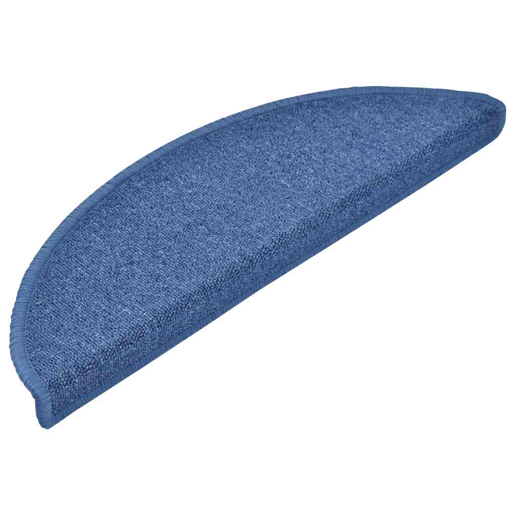Tapetes de escada 20 peças 56x17x3 cm azul semicircular
