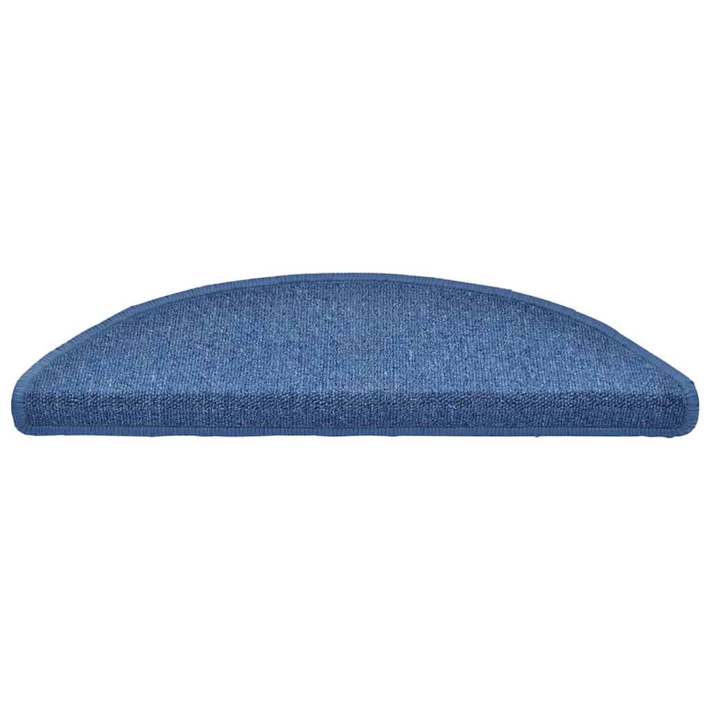 Tapetes de escada 20 peças 56x17x3 cm azul semicircular