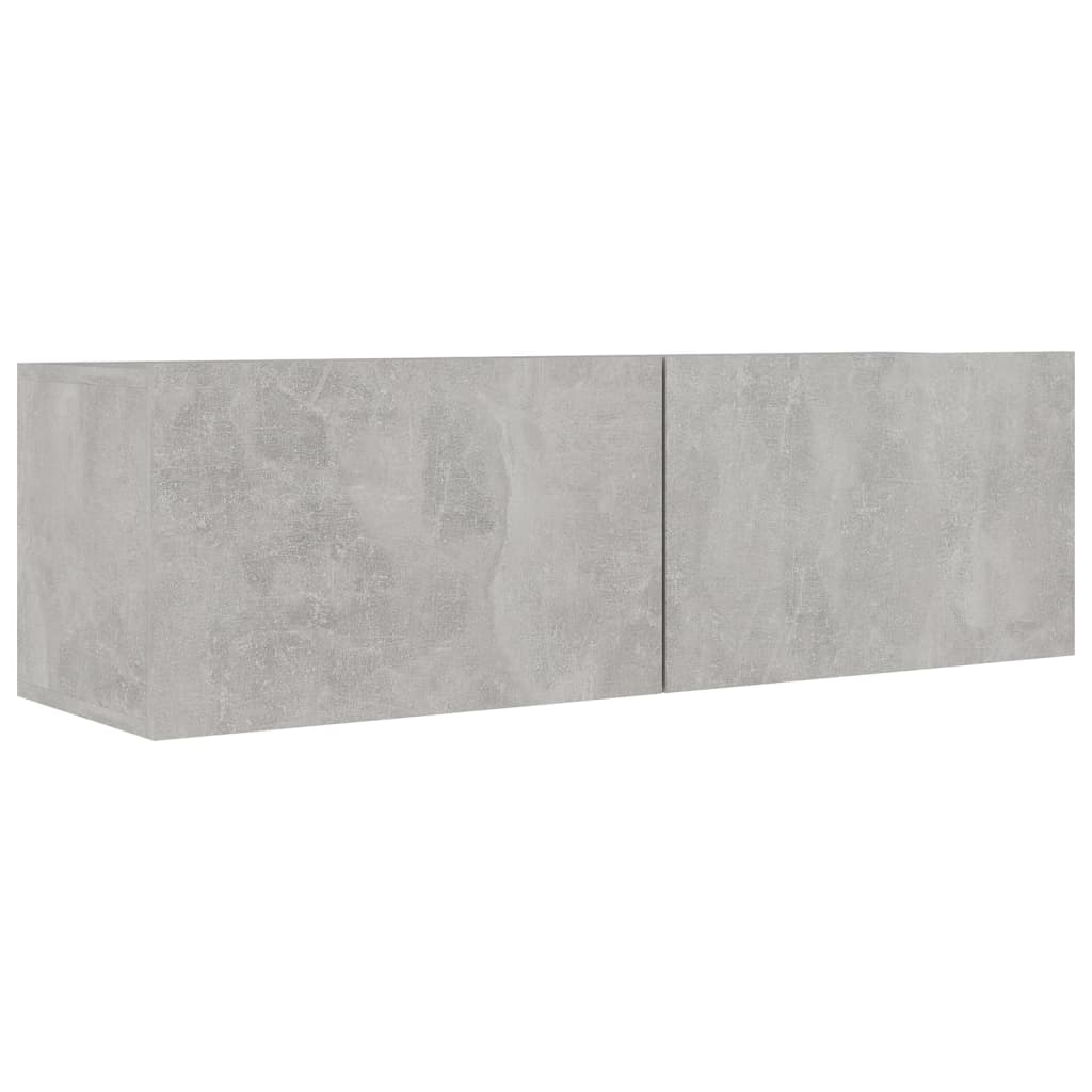 7 Pcs conjunto de móveis de TV contraplacado cinzento cimento