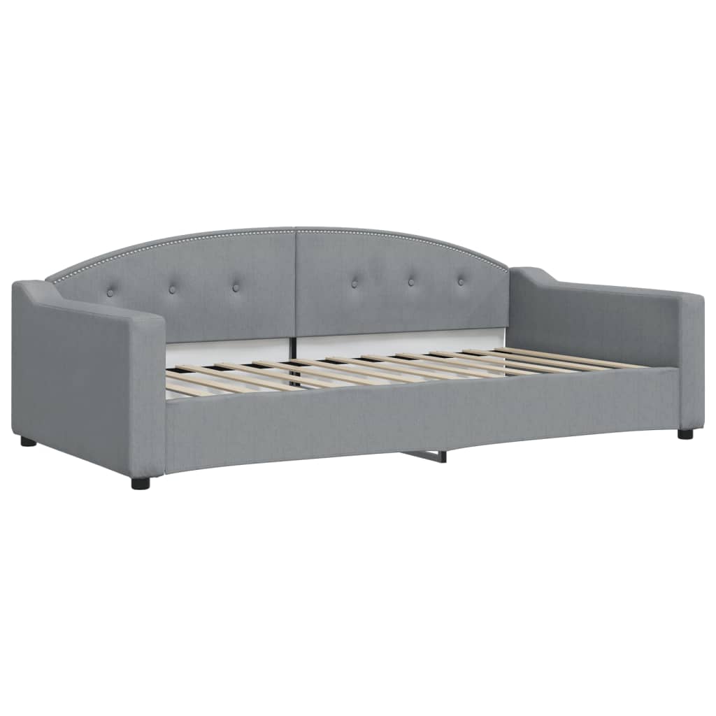 Sofá-cama c/ gavetão e gavetas 100x200 cm tecido cinzento-claro