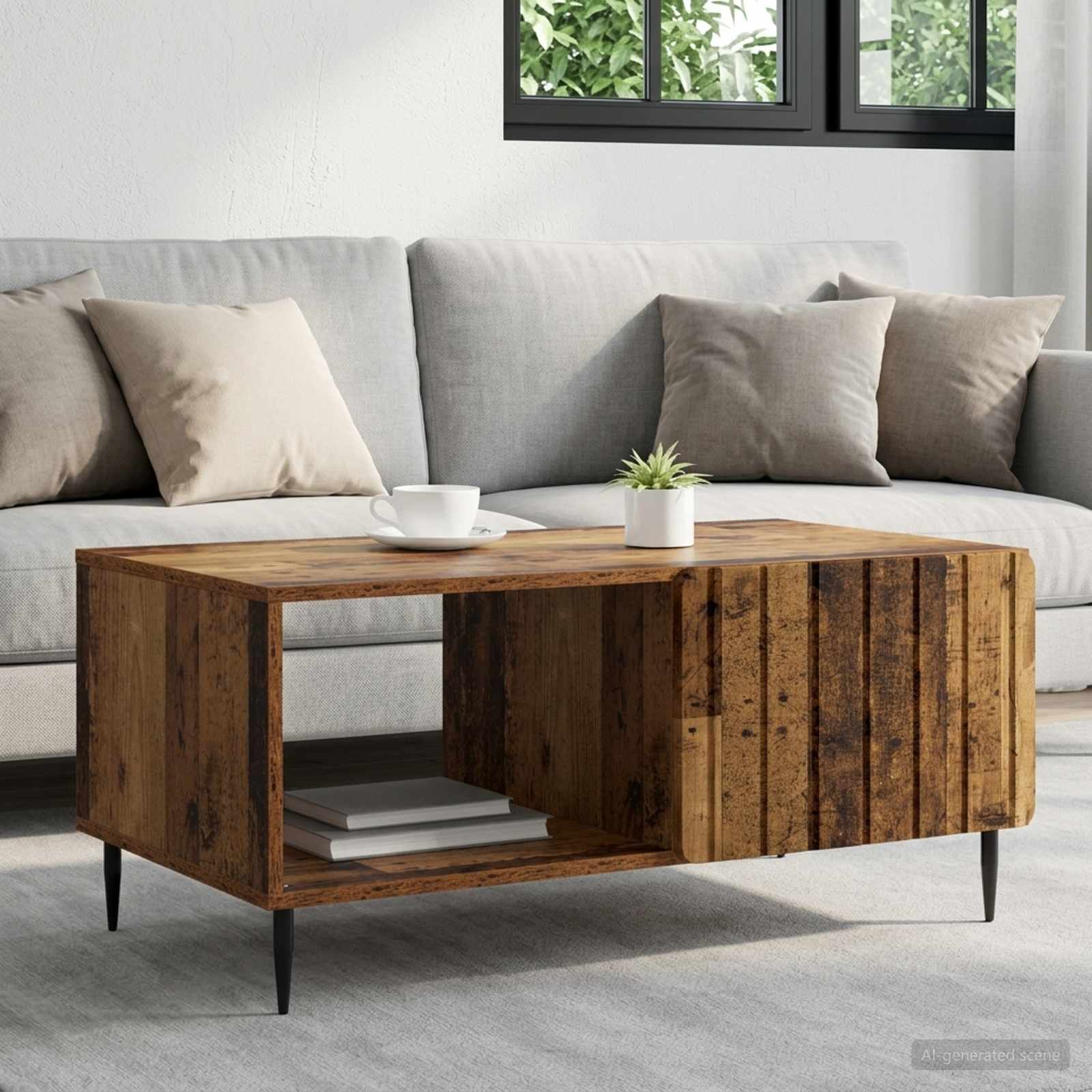 Mesa de centro madeira antiga 90 x 50 x 40 cm