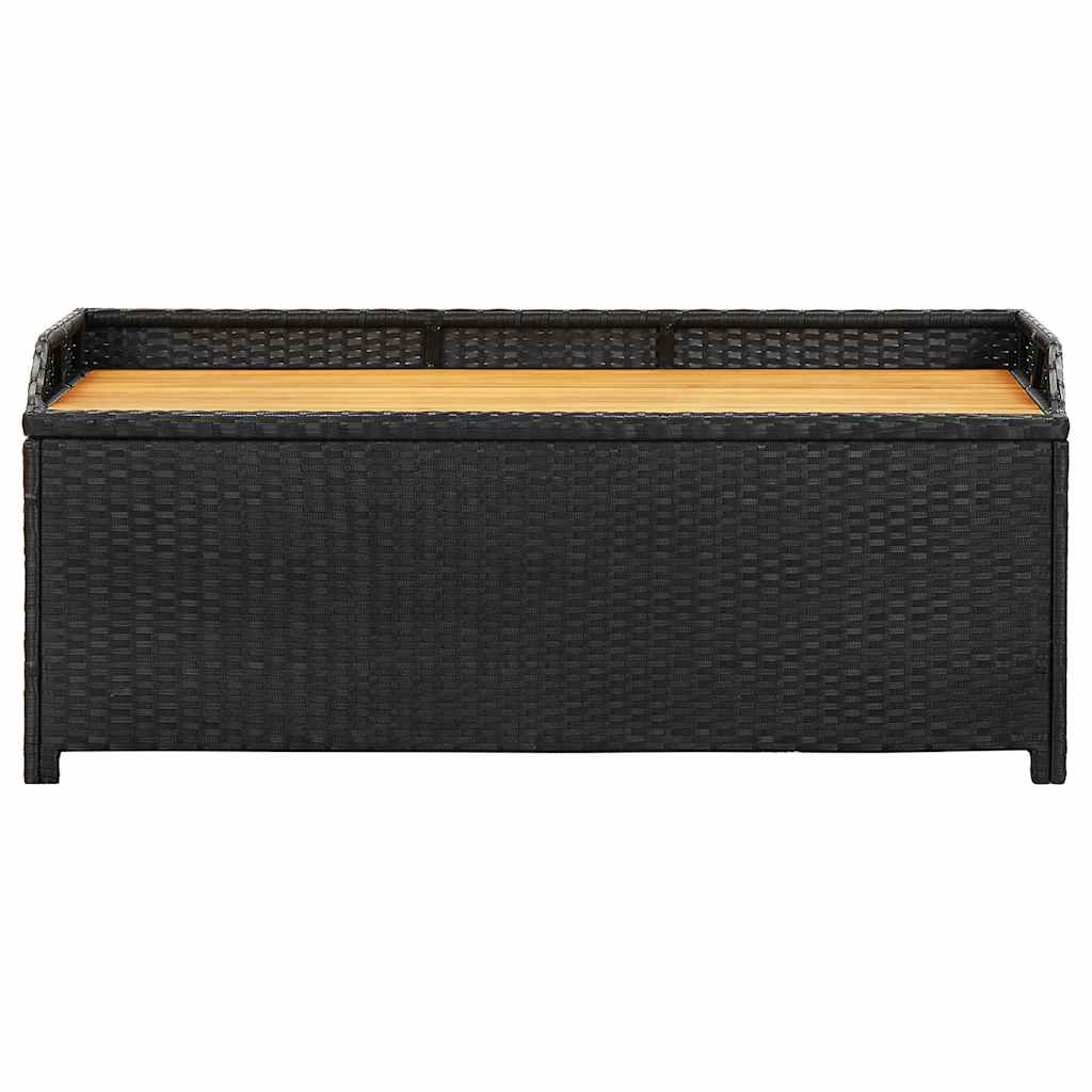 Banco de jardim c/ arrumação 120 cm vime PE preto