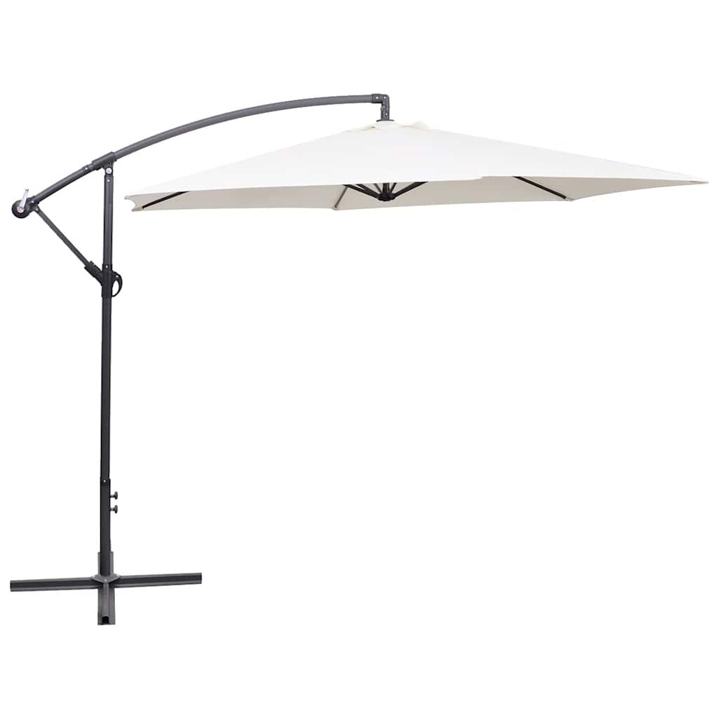 Guarda-sol de jardim cantilever 3 m branco areia