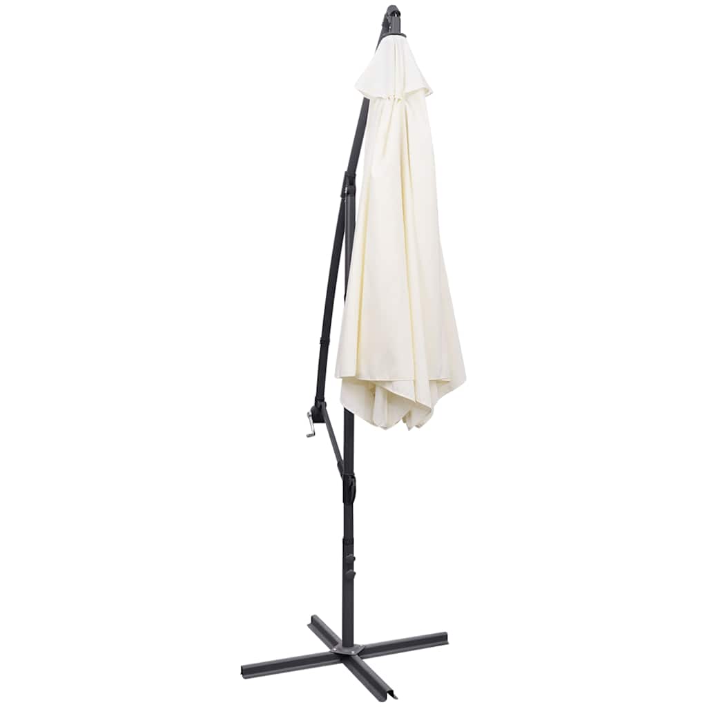 Guarda-sol de jardim cantilever 3 m branco areia