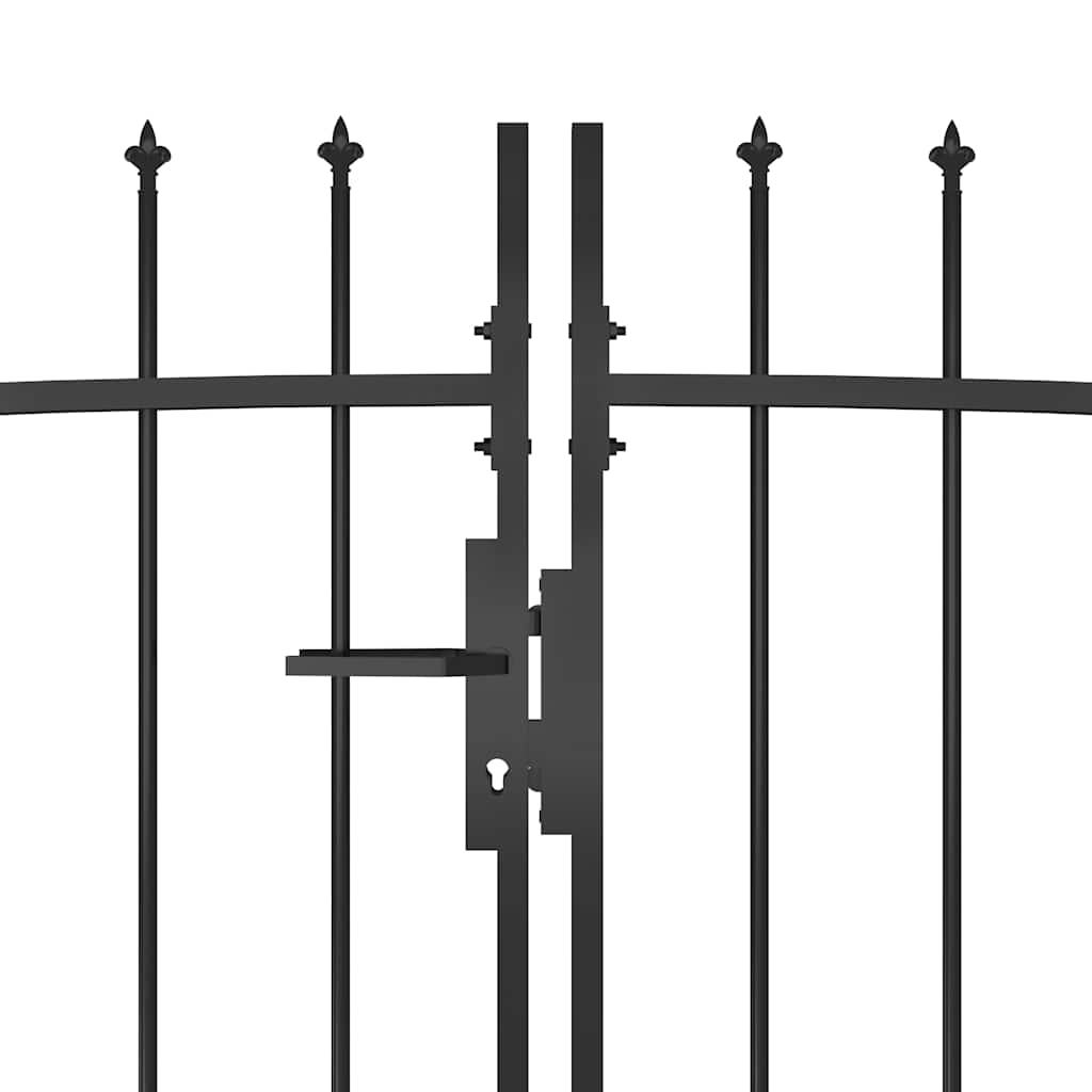 Portão de cerca de jardim woerden com topo em forma de lança, 5x1 m, preto