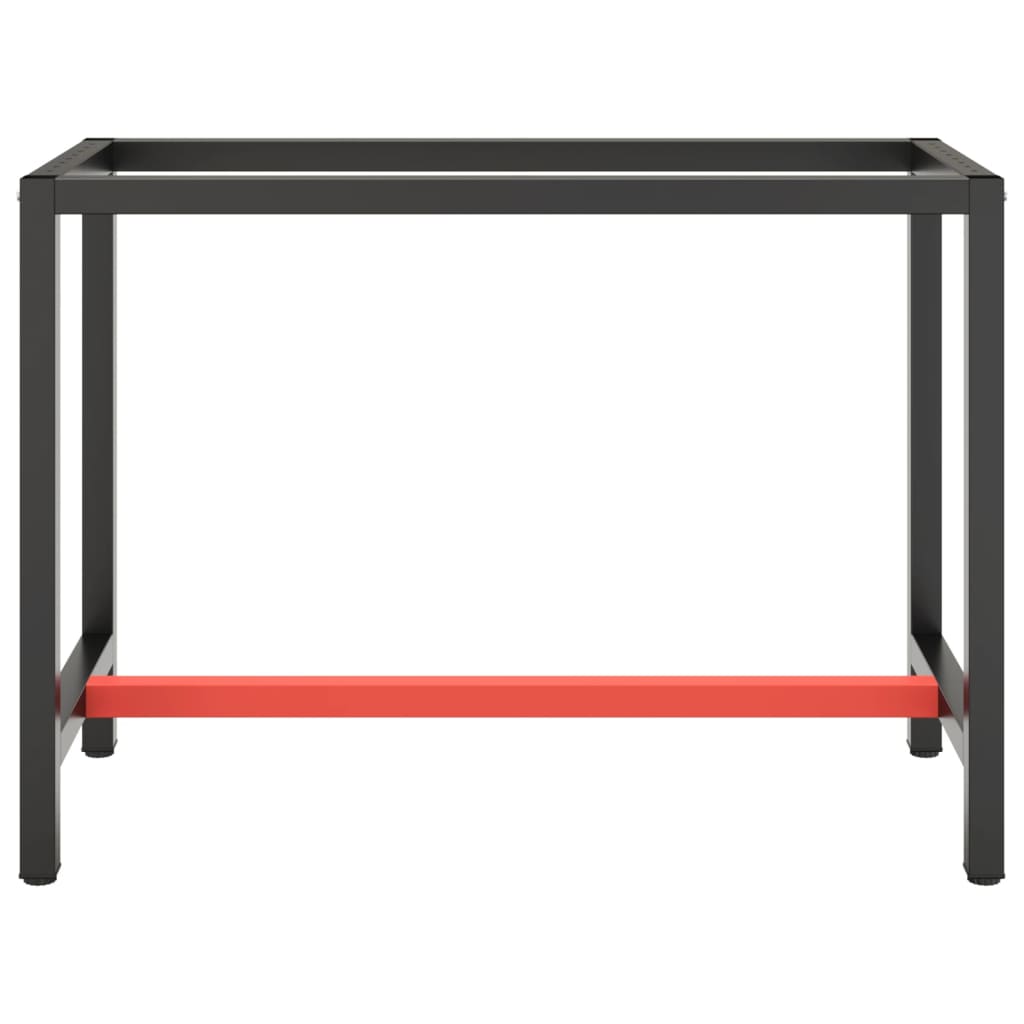 Estrutura p/ bancada 110x50x79 cm metal preto e vermelho mate