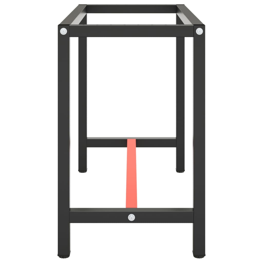 Estrutura p/ bancada 110x50x79 cm metal preto e vermelho mate