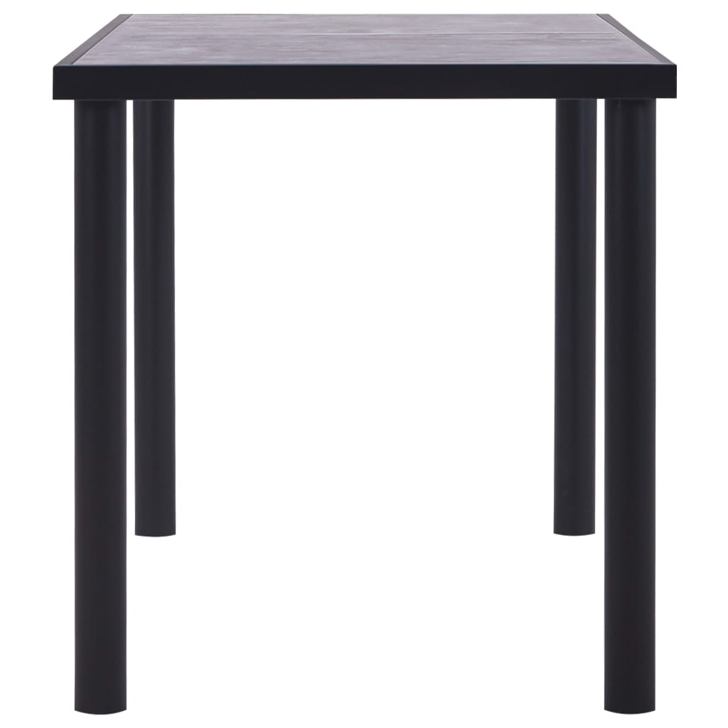 Mesa de jantar 140x70x75 cm MDF preto e cinzento cimento