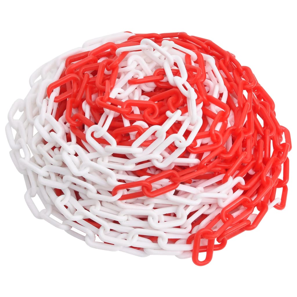 Corrente de sinalização plástico 30 m ø4 mm vermelho e branco