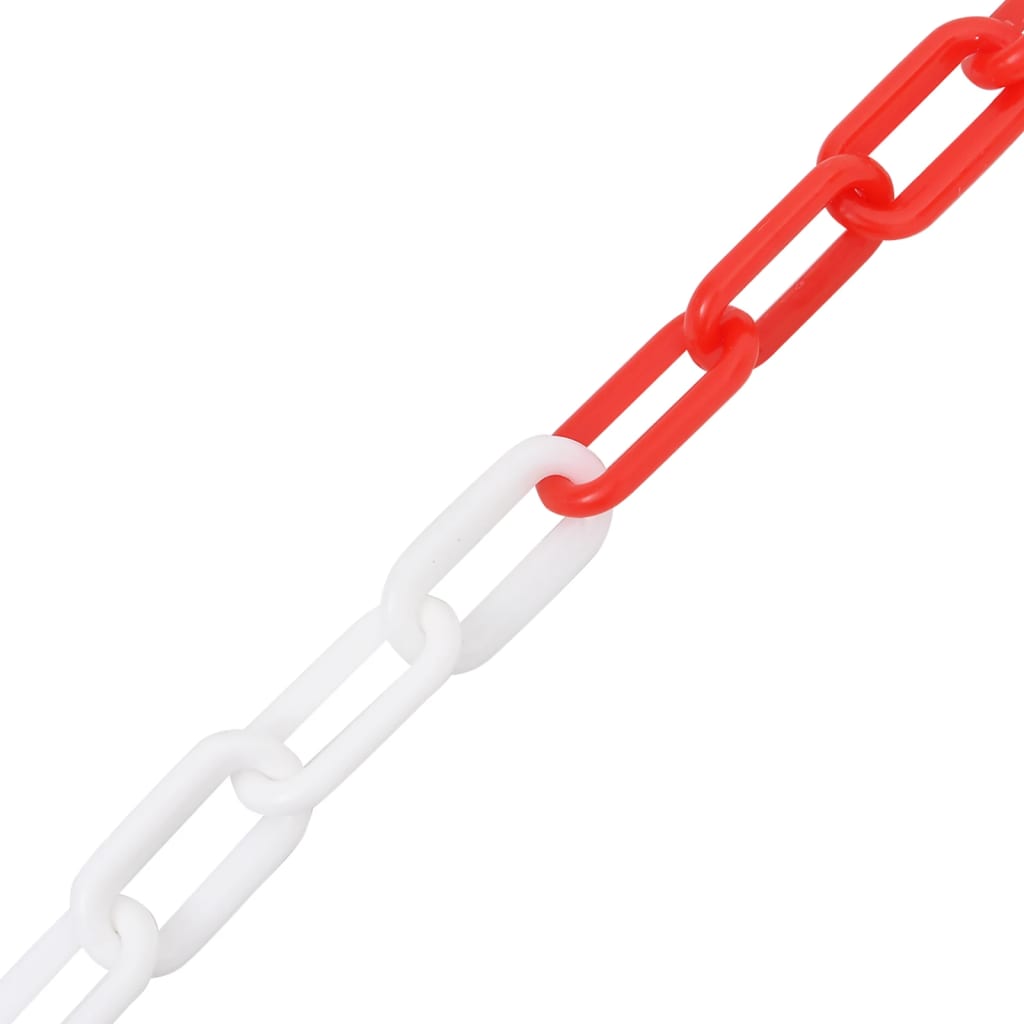 Corrente de sinalização plástico 30 m ø4 mm vermelho e branco
