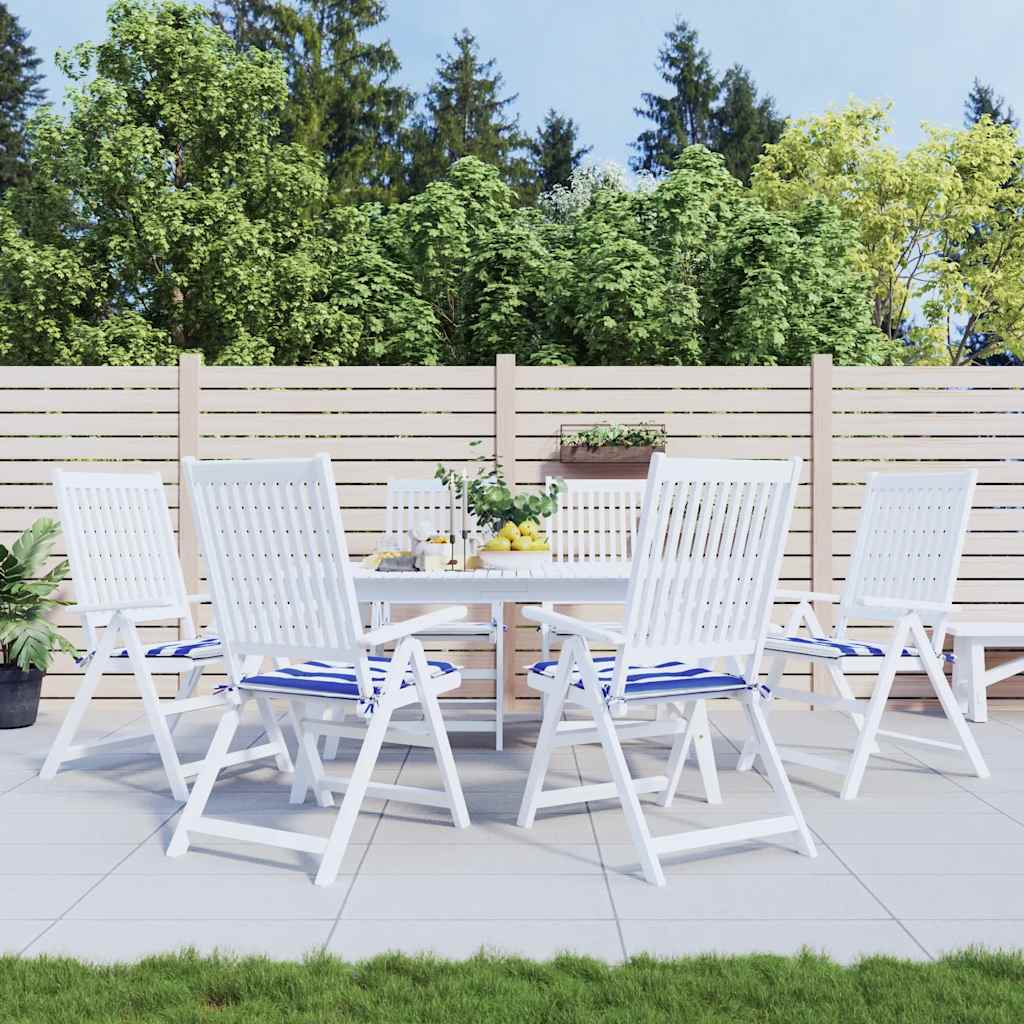 Almofadões p/ cadeira 2pcs 50x50x4 cm tecido riscas azul/branco