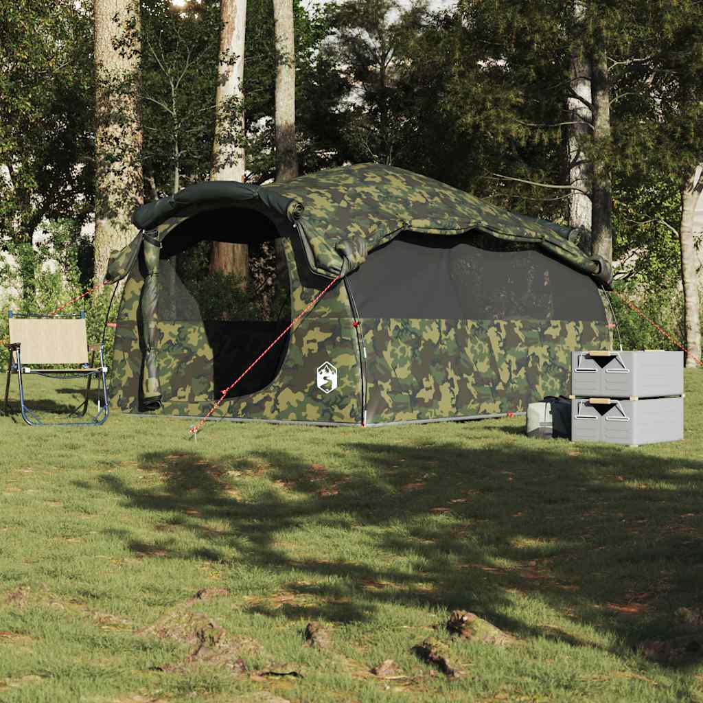 Tenda familiar túnel para 6 pessoas resistente à água camuflagem