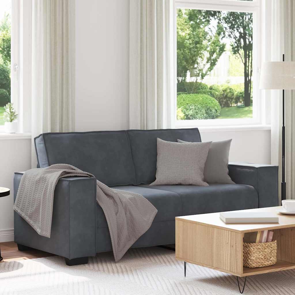 Sofá de 2 lugares cinza escuro 180x78x84 cm em veludo