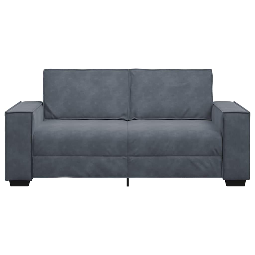 Sofá de 2 lugares cinza escuro 180x78x84 cm em veludo