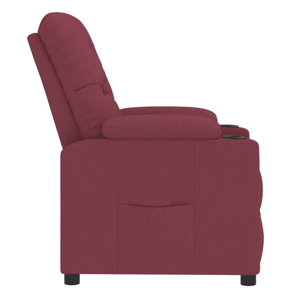 Poltrona reclinável tecido vermelho tinto