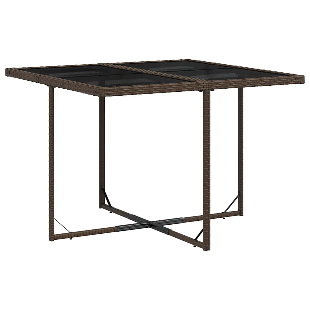 5 Pcs conjunto jantar p/ jardim c/ almofadões vime PE castanho