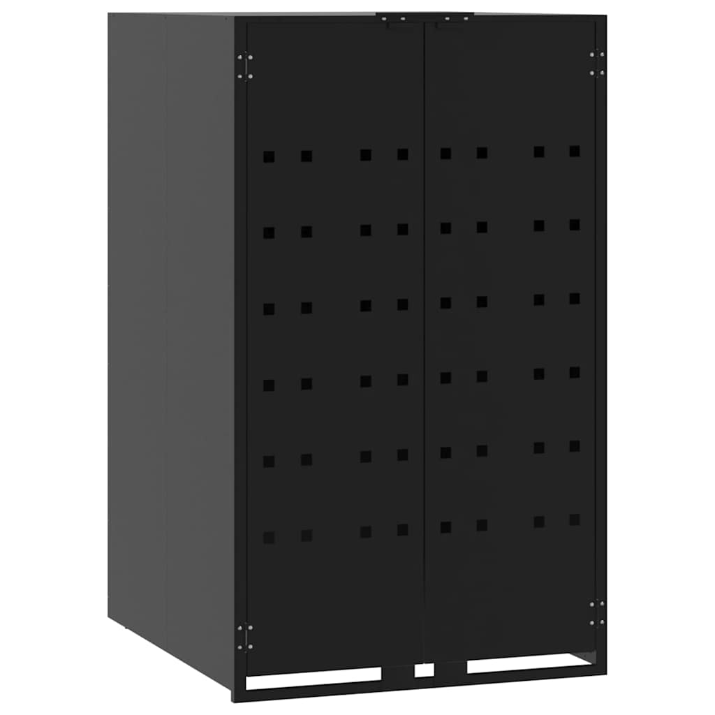 Abrigo para 4 caixotes do lixo 276x79x117 cm aço preto