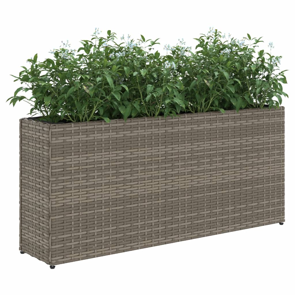 Floreira com 2 vasos 90x20x40 cm vime PE cinzento