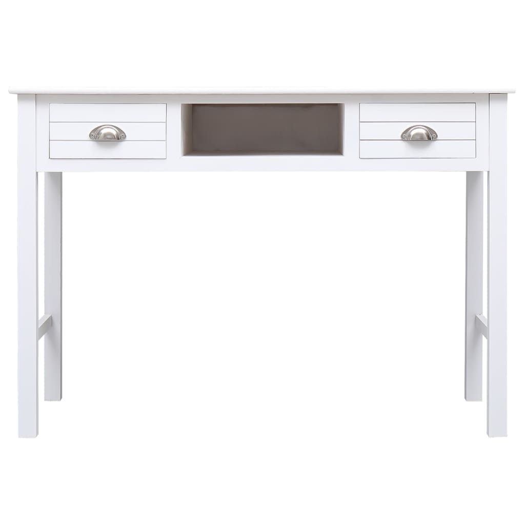 Secretária 108x45x76 cm madeira de paulownia maciça branco