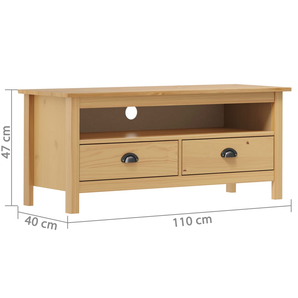 Móvel de TV hill 110x40x47 cm pinho maciço castanho mel